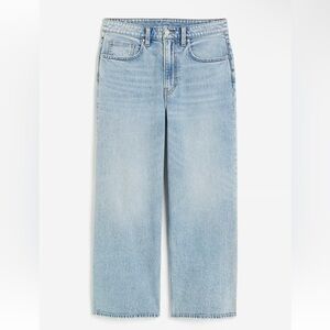 H&M Light Denim Blue High Rise Wide Leg Cropped Jeans size 6 NWT
